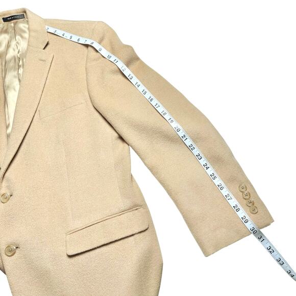 Lauren Ralph Lauren | Men | 100% Camel Hair Solid Tan Lined Classic Blazer | 42R - Picture 8 of 13